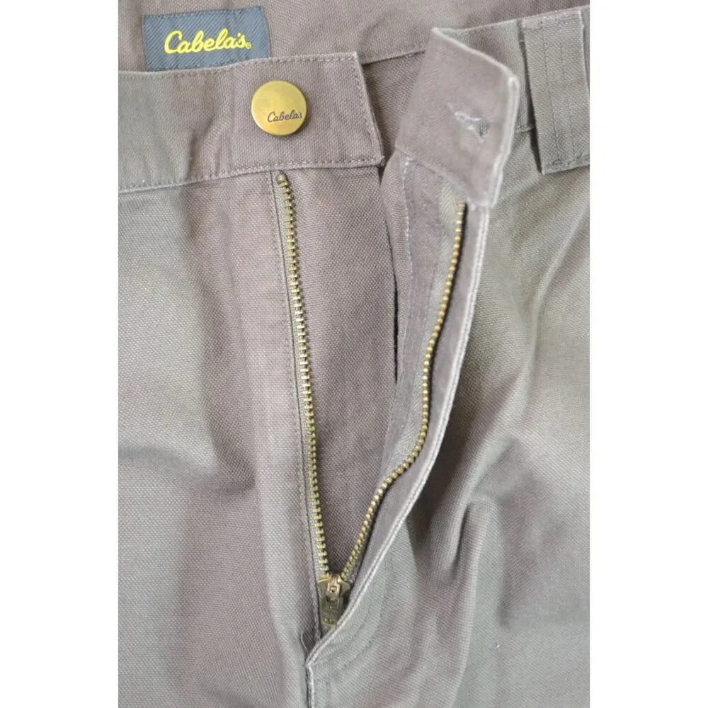 Cabela's Men's 40x30 Brown Heavyweight Canvas Hiking Reinforced Cargo Pants